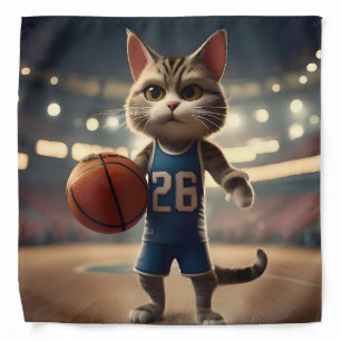 Claw-some Hoops: The Fearless Cat Basketballer Bandana