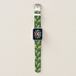 Clawed Abstract Green Leaf Pattern Apple Watch Band
