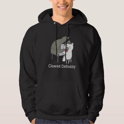 Clawed Debussy Cat Piano  Classical Music Composer Hoodie