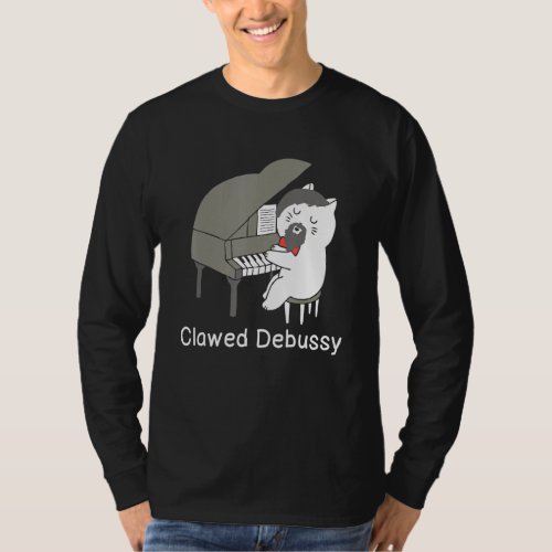 Clawed Debussy Cat Piano  Classical Music Composer T_Shirt