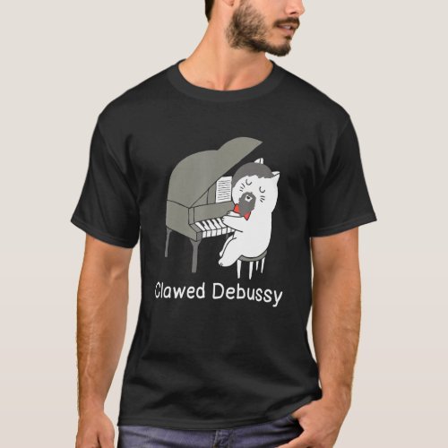 Clawed Debussy Cat Piano  Classical Music Composer T_Shirt