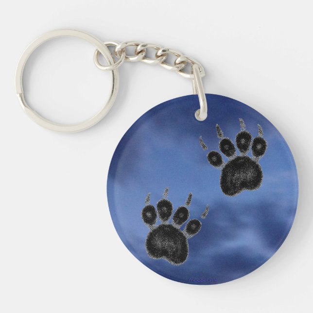 Clawed Paw Prints Keychain (Front)