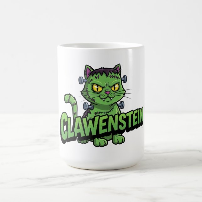 Clawenstein Green Halloween Cat Coffee Mug (Center)