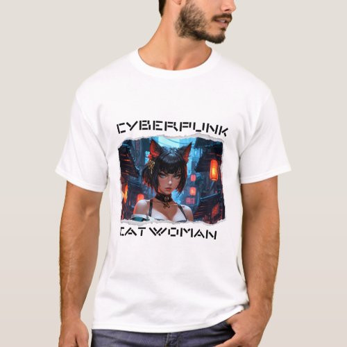 Claws  Circuits Cyberpunk Catwoman T_Shirt
