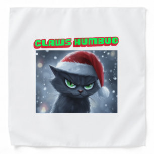 “Claws Humbug” Grumpy Holiday Cat Bandana