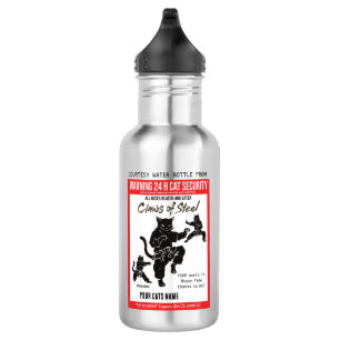 Claws of Steel Cat Security Courtesy Stainless Steel Water Bottle