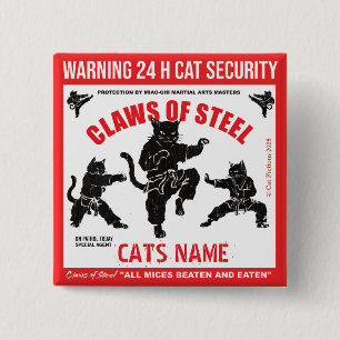 Claws of Steel Personalised Cat Security Bin Button