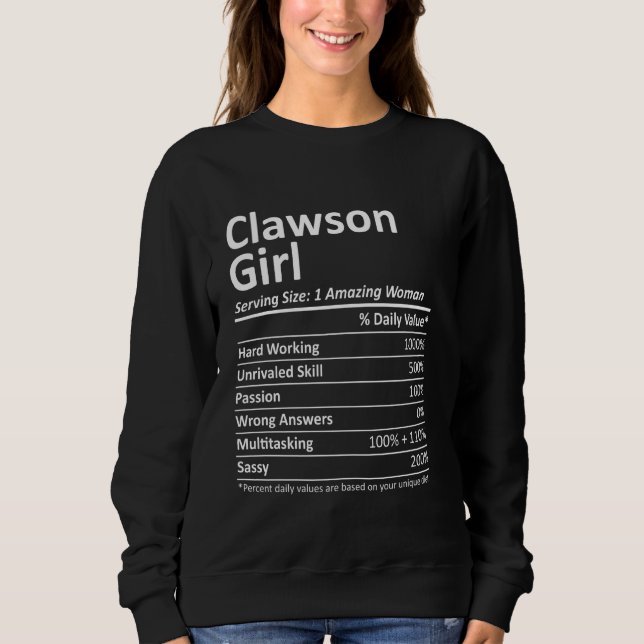Clawson Girl Mi Michigan Funny City Home Roots Usa Sweatshirt (Front)