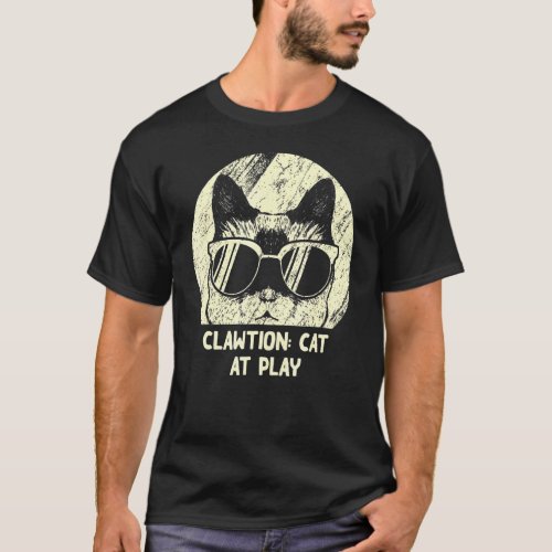 Clawtion Cat At Play   Cat   Humor Kitten T_Shirt