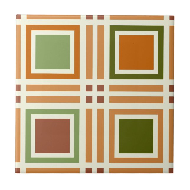 Clay Algae Pattern Ceramic Tile (Front)