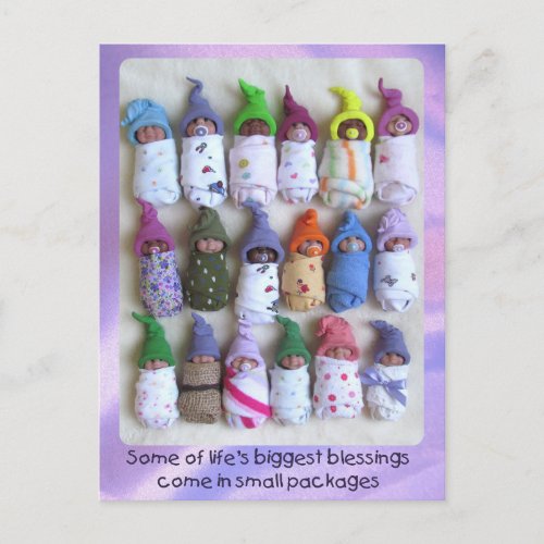 Clay Babies Large Group Lifes Biggest Blessings Postcard