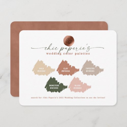 Clay  Blush Pink 2022 Wedding Colors Palette Card