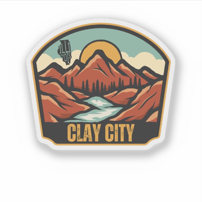 Clay City, Illinois  Sticker (Front)