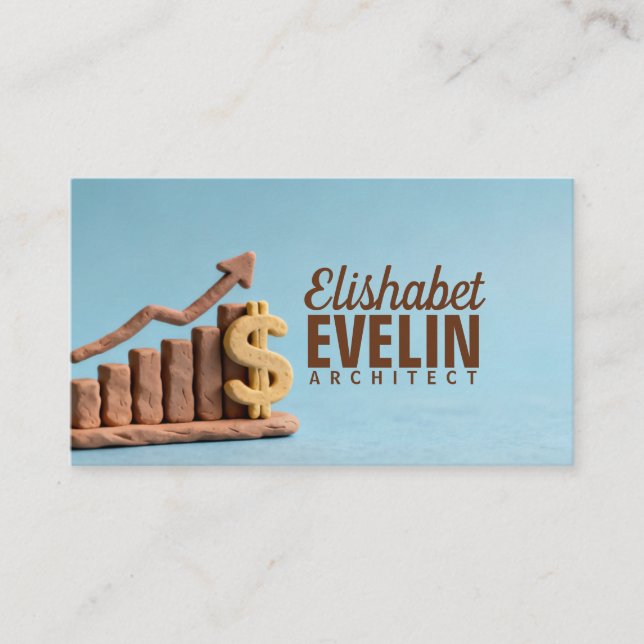 Clay-Crafted Financial Progress Business Card (Front)