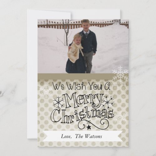 Clay Dots on White Merry Christmas Photo  Card