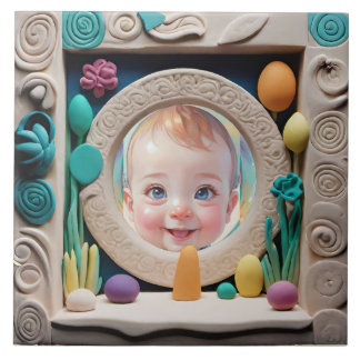 Clay frame ceramic tile