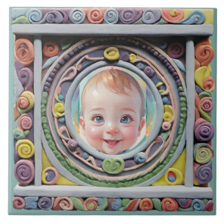 Clay frame ceramic tile