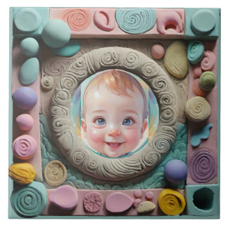 Clay frame ceramic tile