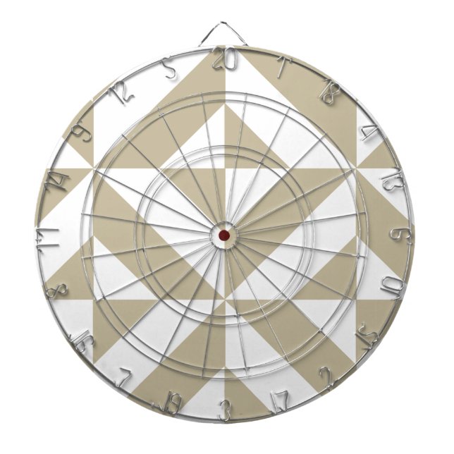 Clay Geometric Deco Cube Pattern Dartboard With Darts (Front)
