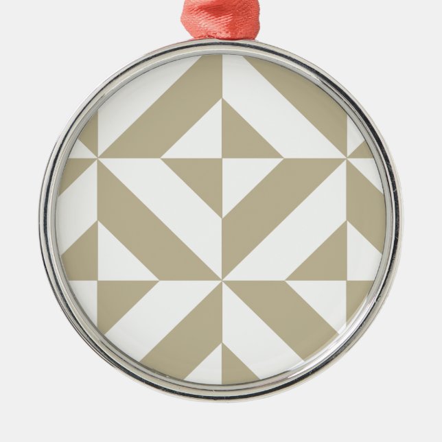 Clay Geometric Deco Cube Pattern Metal Ornament (Front)