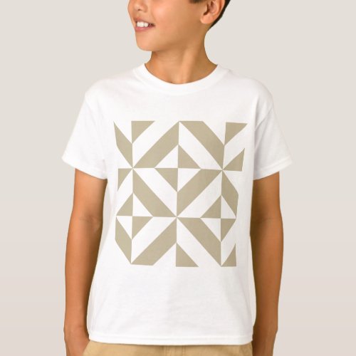 Clay Geometric Deco Cube Pattern T_Shirt