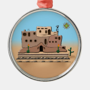 Clay House Metal Ornament