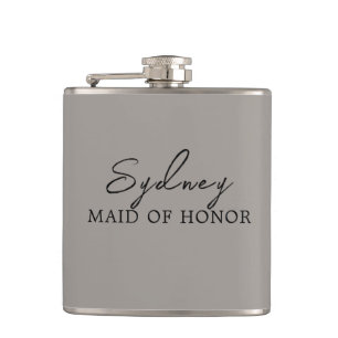 Clay Minimalist Bridal Party Flask