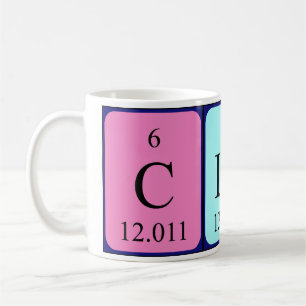 Clay periodic table name mug