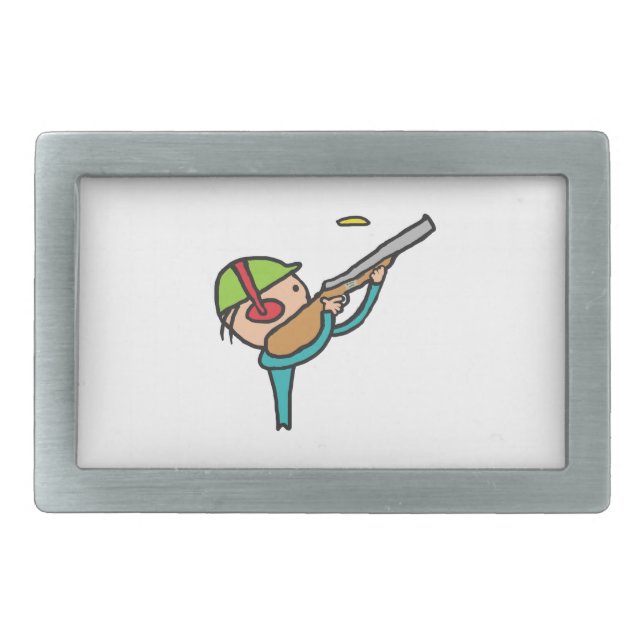 Clay Pigeon Trap Shooting Belt Buckle (Front)