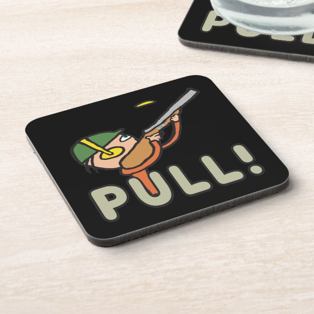 Clay Pigeon Trap Shooting Beverage Coaster (Left Side)