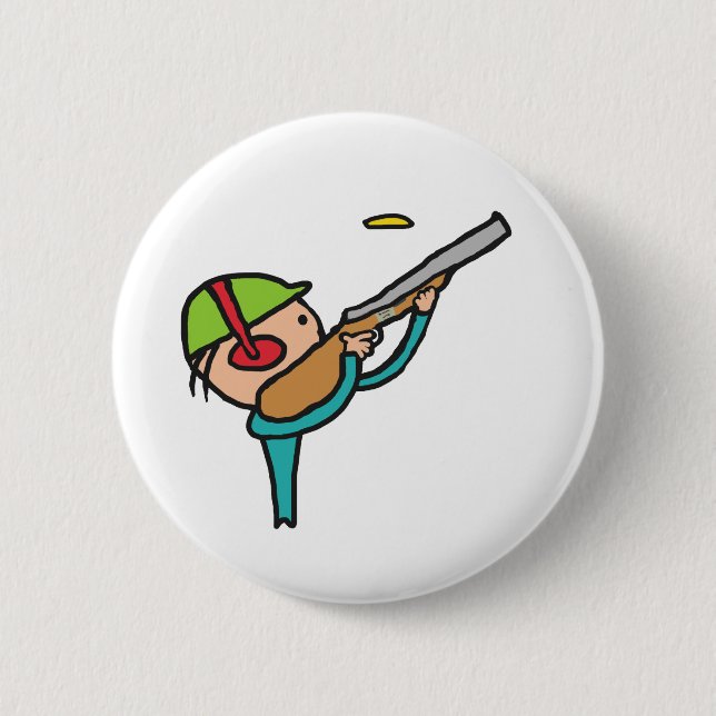 Clay Pigeon Trap Shooting Button (Front)