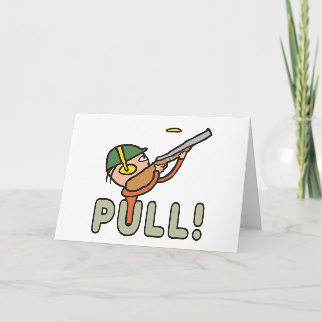 Clay Pigeon Trap Shooting Card (Front)