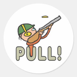Clay Pigeon Trap Shooting Classic Round Sticker