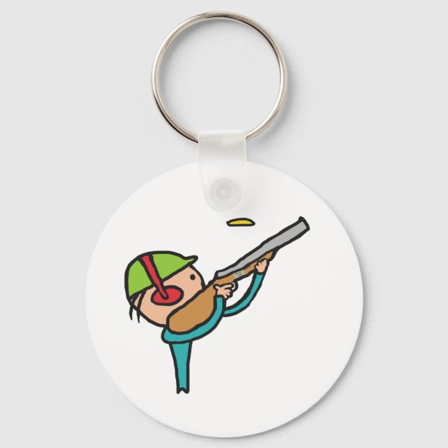 Clay Pigeon Trap Shooting Keychain (Front)