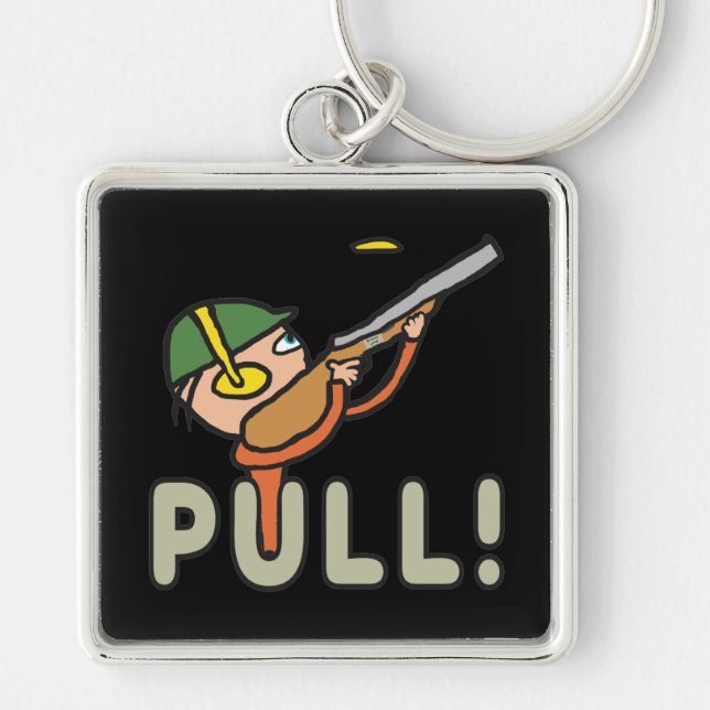 Clay Pigeon Trap Shooting Keychain (Front)