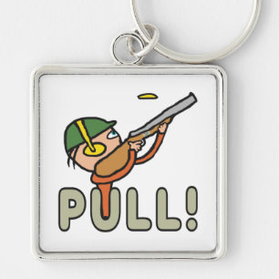 Clay Pigeon Trap Shooting Keychain