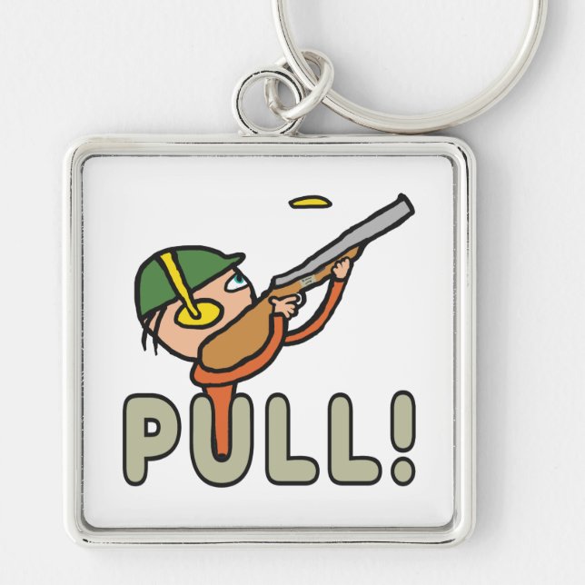 Clay Pigeon Trap Shooting Keychain (Front)