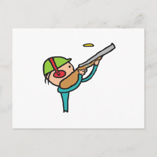 Clay Pigeon Trap Shooting Postcard