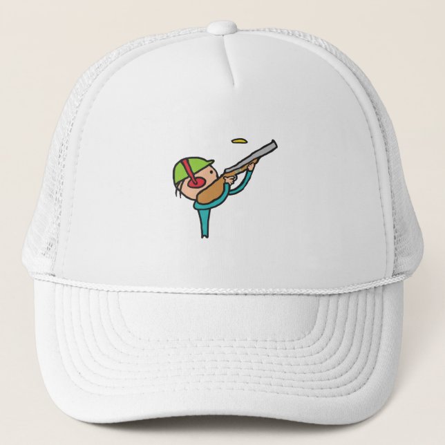 Clay Pigeon Trap Shooting Trucker Hat (Front)