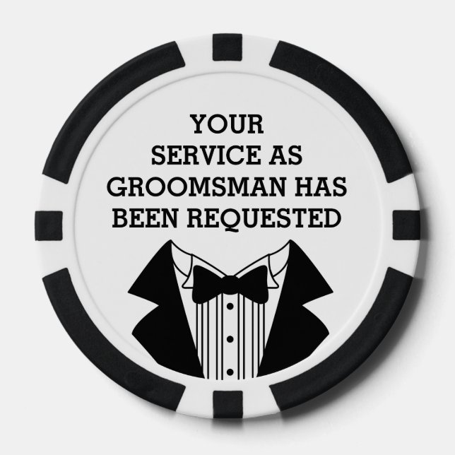 Clay Poker Chip Best Man or Groomsman Invite (Front)