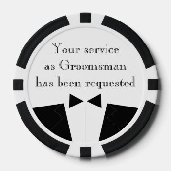 Clay Poker Chip Best Man Or Groomsman Invite by WeddingButler at Zazzle