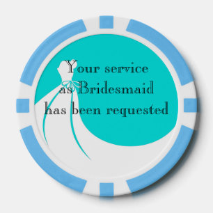 Clay Poker Chip Maid of Honor or Bridesmaid Invite