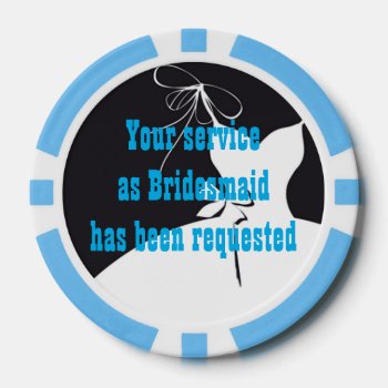 Clay Poker Chip Maid Of Honor Or Bridesmaid Invite by WeddingButler at Zazzle