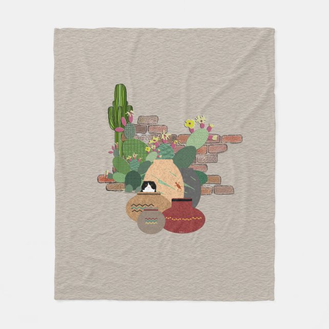 Clay Pots Fleece Blanket (Front)