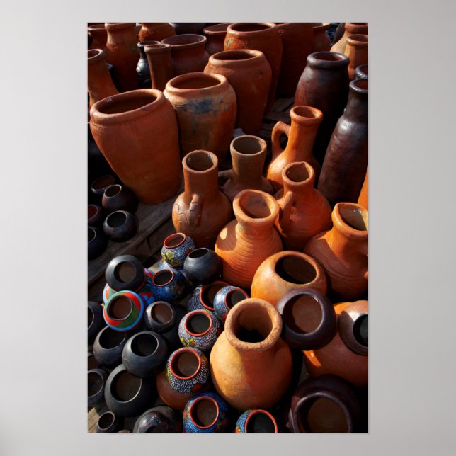 Clay Pots, Hazyview, Mpumalanga, South Africa Poster (Front)