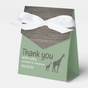 Clay Safari Giraffe, Rustic Wedding Favor Boxes