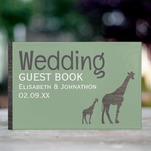 Clay Safari Giraffe Rustic Wedding Guest Book