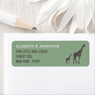 Clay Safari Giraffe, Rustic Wedding Label