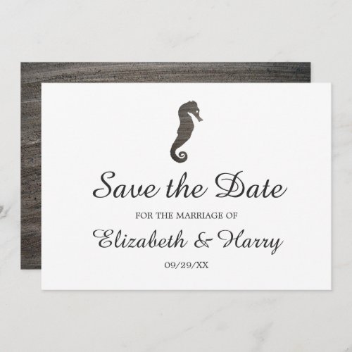 Clay Seahorse Beach Wedding Save The Date