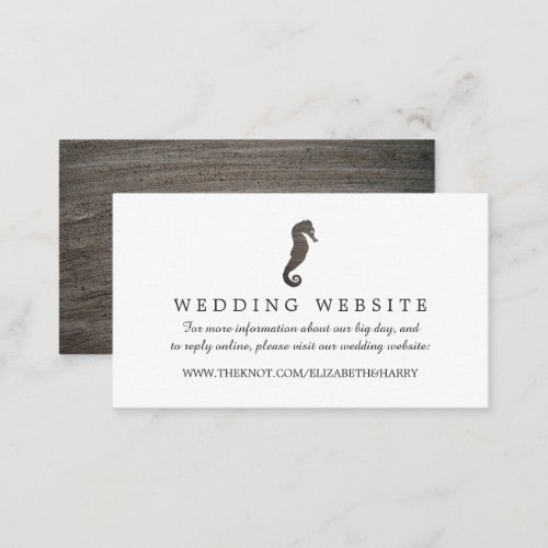 Clay Seahorse Beach Wedding Website Enclosure Card